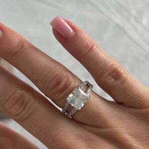 925 PROBE SILVER ENGAGEMENT RING SIZE 6.5